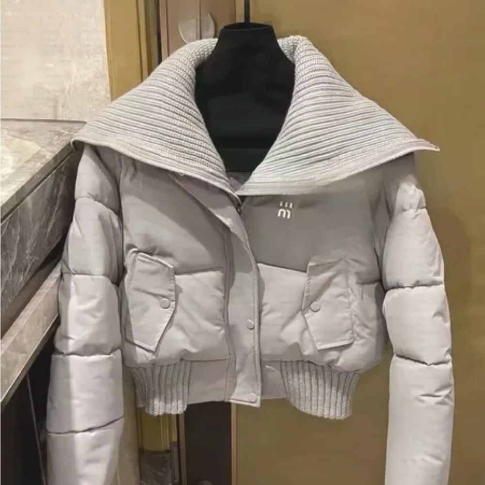 Light Gray Puffer Jacket - image 1